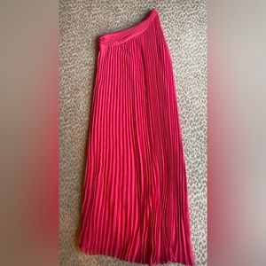 Halston Heritage Bright Pink One-Shoulder Pleated Goddess Dress, size 12